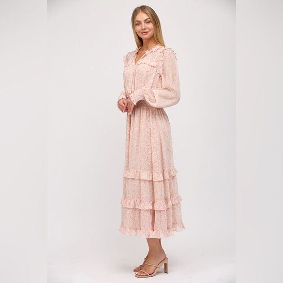 927. MAXI DRESS WITH TIERED RUFFLE DETAIL - Picture 3 of 4